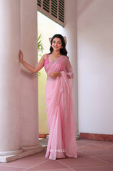 Naina Pink Chiffon Silk Saree